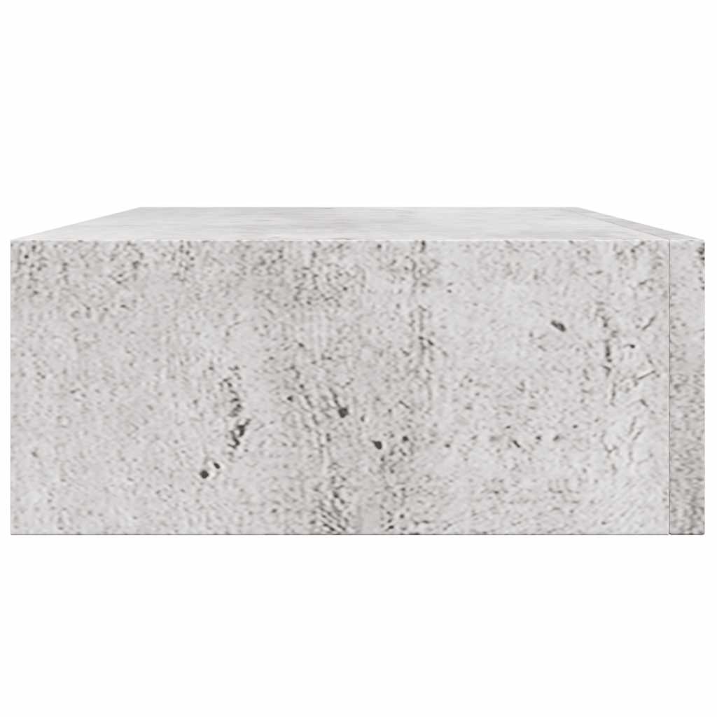 Étagère à tiroir murale Gris béton 40x23,5x10 cm MDF
