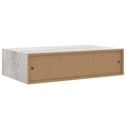 Étagère à tiroir murale Gris béton 40x23,5x10 cm MDF