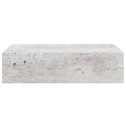 Étagères à tiroir murales 2 pcs Gris béton 40x23,5x10 cm MDF