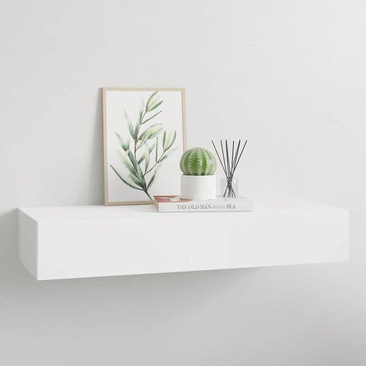 Étagère à tiroir murale Blanc 60x23,5x10 cm MDF