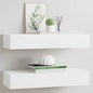 Étagères à tiroirs murales 2 pcs Blanc 60x23,5x10 cm MDF