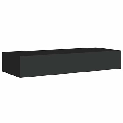 Étagère à tiroir murale Noir 60x23,5x10 cm MDF
