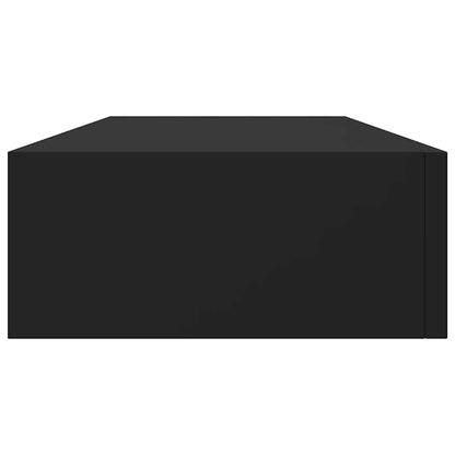 Étagères à tiroirs murales 2 pcs Noir 60x23,5x10 cm MDF