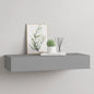 Étagère à tiroir murale Gris 60x23,5x10 cm MDF