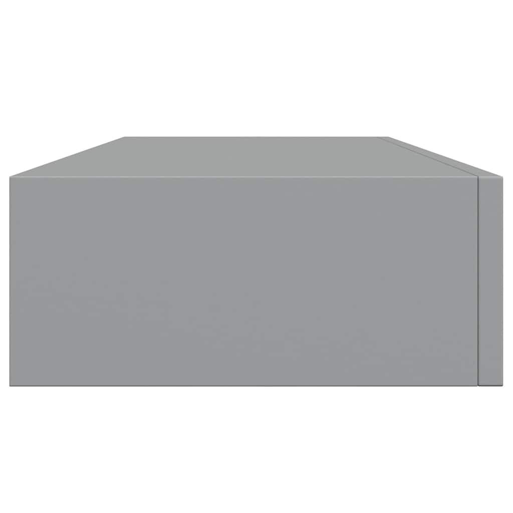 Étagères à tiroirs murales 2 pcs gris 60x23,5x10 cm MDF