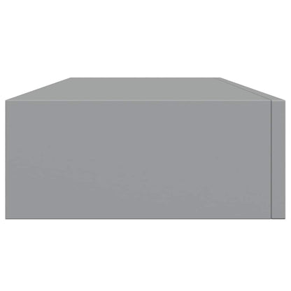 Étagères à tiroirs murales 2 pcs gris 60x23,5x10 cm MDF
