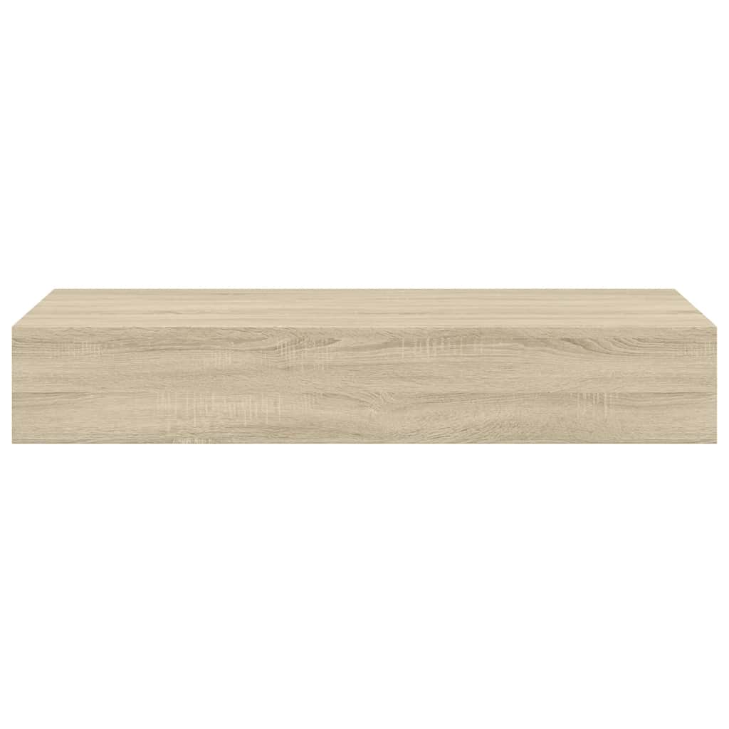 Étagères à tiroirs murales 2 pcs chêne 60x23,5x10 cm MDF