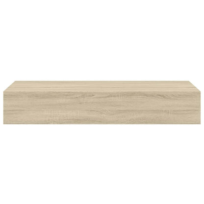 Étagères à tiroirs murales 2 pcs chêne 60x23,5x10 cm MDF