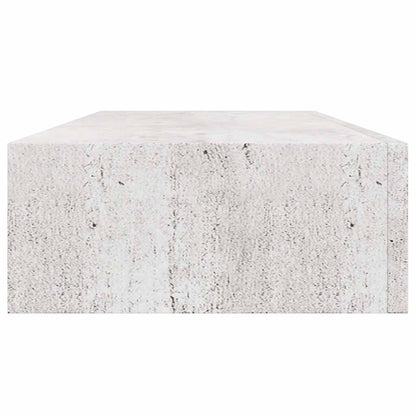 Étagère à tiroir murale Gris béton 60x23,5x10 cm MDF