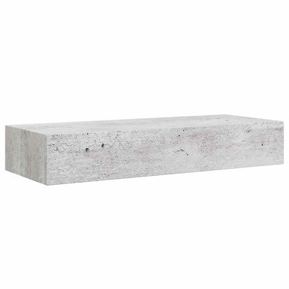 Étagères à tiroir murales 2 pcs Gris béton 60x23,5x10 cm MDF