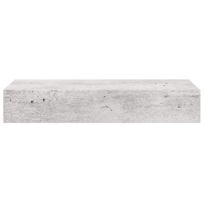 Étagères à tiroir murales 2 pcs Gris béton 60x23,5x10 cm MDF