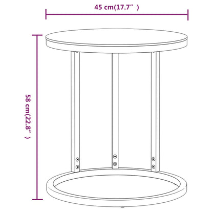 Table d'appoint Doré et transparent 45 cm Verre trempé