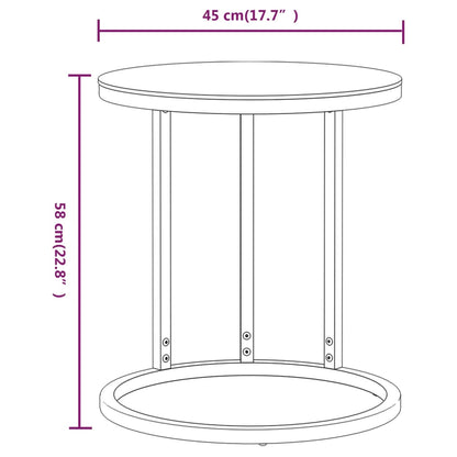 Table d'appoint Doré et noir 45 cm Verre trempé