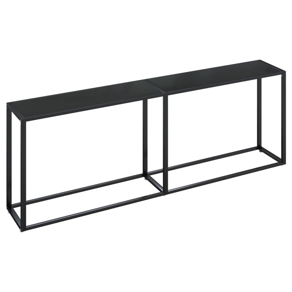 Table console Noir 220x35x75,5 cm Verre trempé