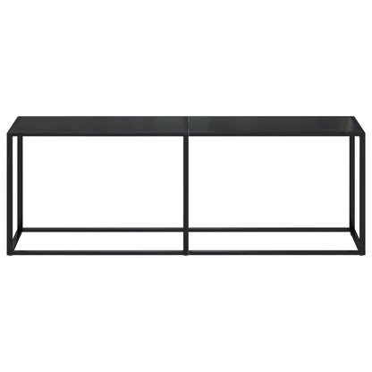 Table console Noir 220x35x75,5 cm Verre trempé