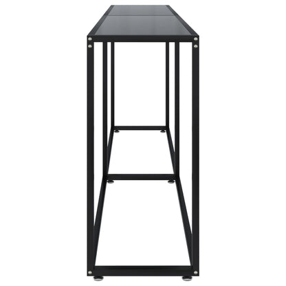 Table console Noir 220x35x75,5 cm Verre trempé