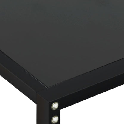 Table console Noir 220x35x75,5 cm Verre trempé