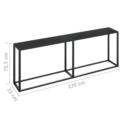 Table console Noir 220x35x75,5 cm Verre trempé