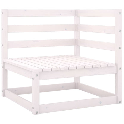 Canapé à 4 places de jardin Blanc Bois de pin solide