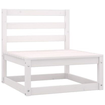 Canapé à 4 places de jardin Blanc Bois de pin solide