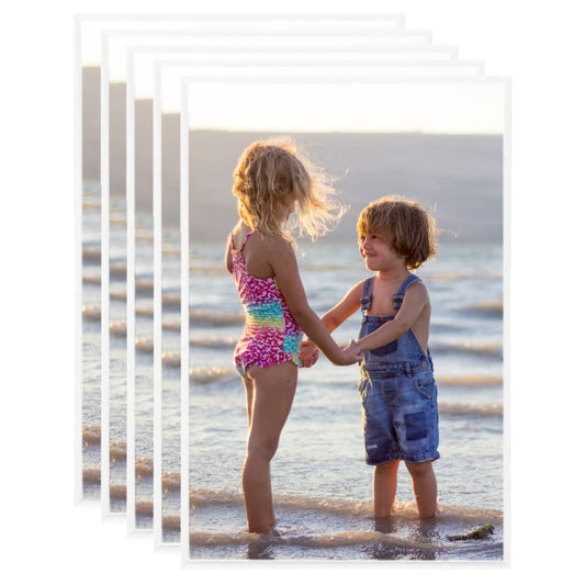 Collage de cadres photo 5 pcs de mur table Blanc 70x90 cm MDF