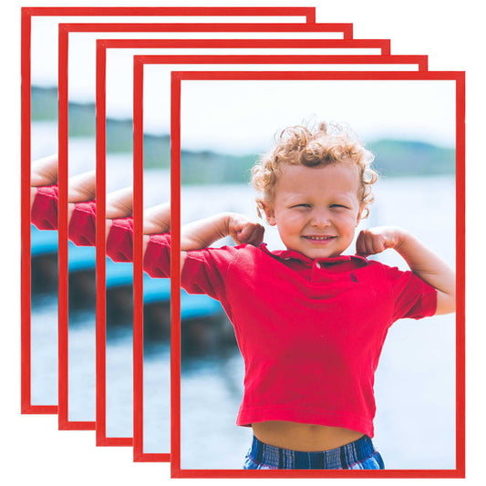 Collage de cadres photo 5 pcs au mur table Rouge 70x90 cm MDF