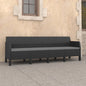 Canapé 4 places de jardin avec coussins Anthracite PP Rotin
