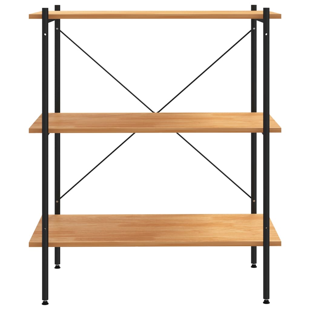 Étagère à 3 niveaux Noir et chêne 80x40x92 cm