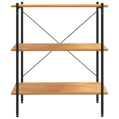Étagère à 3 niveaux Noir et chêne 80x40x92 cm