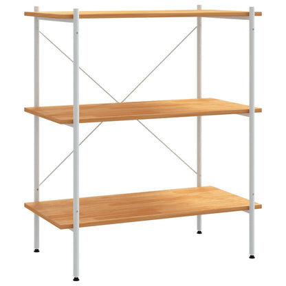 Étagère à 3 niveaux Blanc et chêne 80x40x92 cm