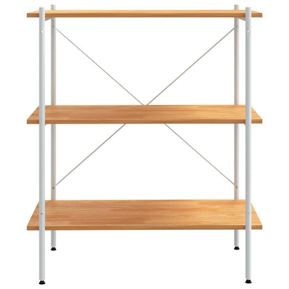 Étagère à 3 niveaux Blanc et chêne 80x40x92 cm
