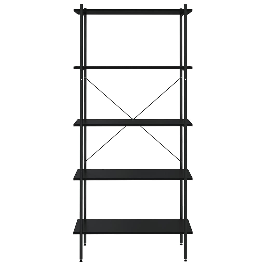 Étagère à 5 niveaux Noir 80x40x163 cm