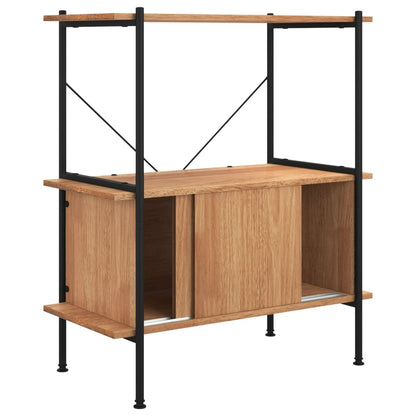 Étagère à 3 niveaux armoire 80x40x92 cm Acier bois d'ingénierie