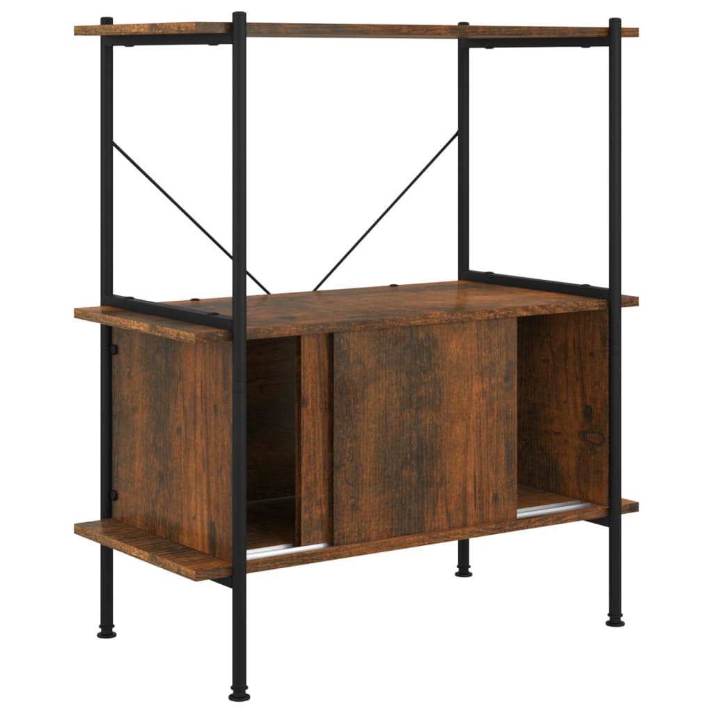 Étagère à 3 niveaux armoire 80x40x92 cm Acier bois d'ingénierie