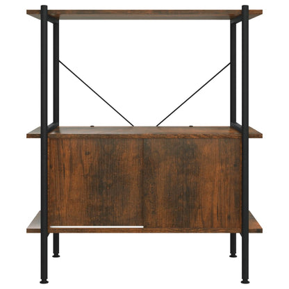 Étagère à 3 niveaux armoire 80x40x92 cm Acier bois d'ingénierie