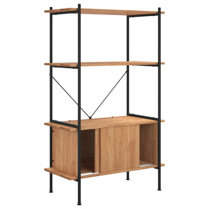 Étagère à 4 niveaux armoire 80x40x130cm Acier bois d'ingénierie