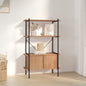 Étagère à 4 niveaux armoire 80x40x130cm Acier bois d'ingénierie