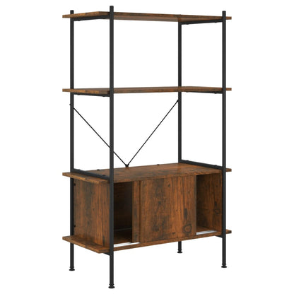 Étagère à 4 niveaux armoire 80x40x130cm Acier bois d'ingénierie