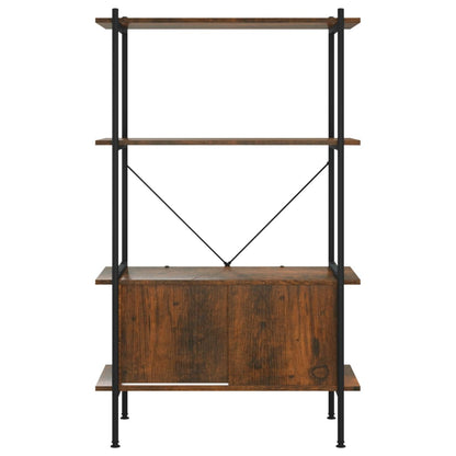 Étagère à 4 niveaux armoire 80x40x130cm Acier bois d'ingénierie