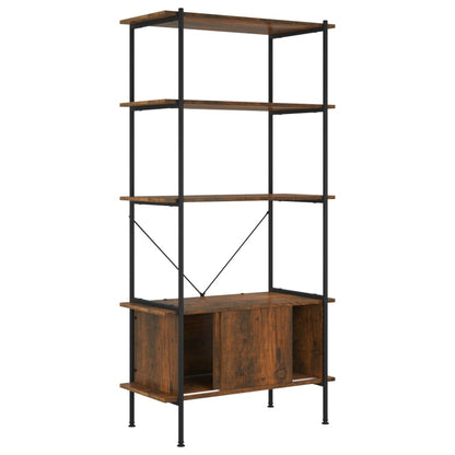 Étagère à 5 niveaux armoire 80x40x163cm Acier bois d'ingénierie