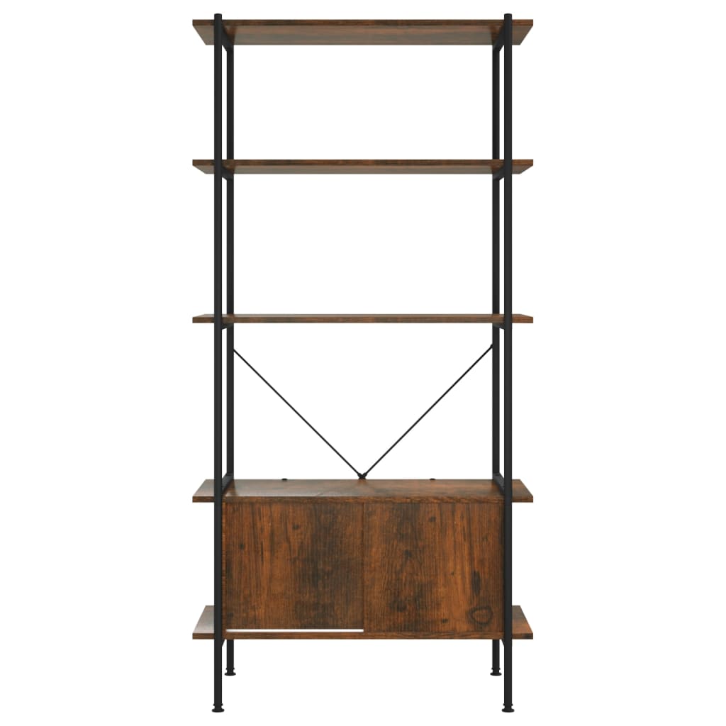 Étagère à 5 niveaux armoire 80x40x163cm Acier bois d'ingénierie