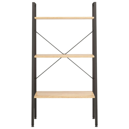 Étagère sur pied 3 niveaux Marron clair et noir 56x35x108 cm