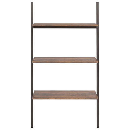 Étagère inclinée à 3 niveaux Marron foncé et noir 64x34x116 cm