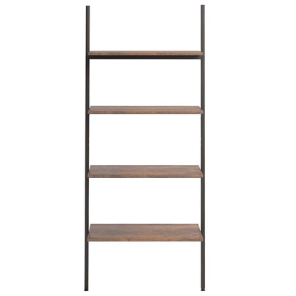 Étagère inclinée à 4 niveaux Marron foncé et noir 64x34x150,5cm