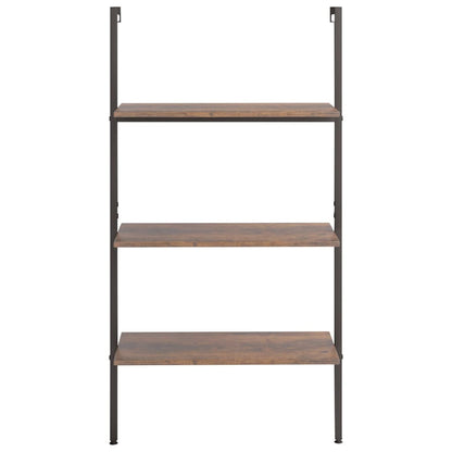 Étagère inclinée à 3 niveaux Marron foncé et noir 64x35x120,5cm