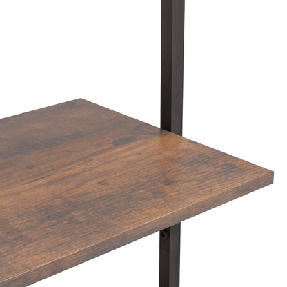 Étagère inclinée à 3 niveaux Marron foncé et noir 64x35x120,5cm