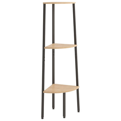 Étagère d'angle 3 niveaux Marron clair et noir 45,5x31,5x120 cm