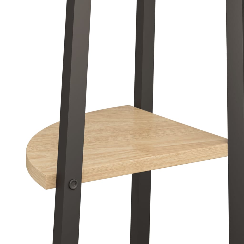 Étagère d'angle 3 niveaux Marron clair et noir 45,5x31,5x120 cm