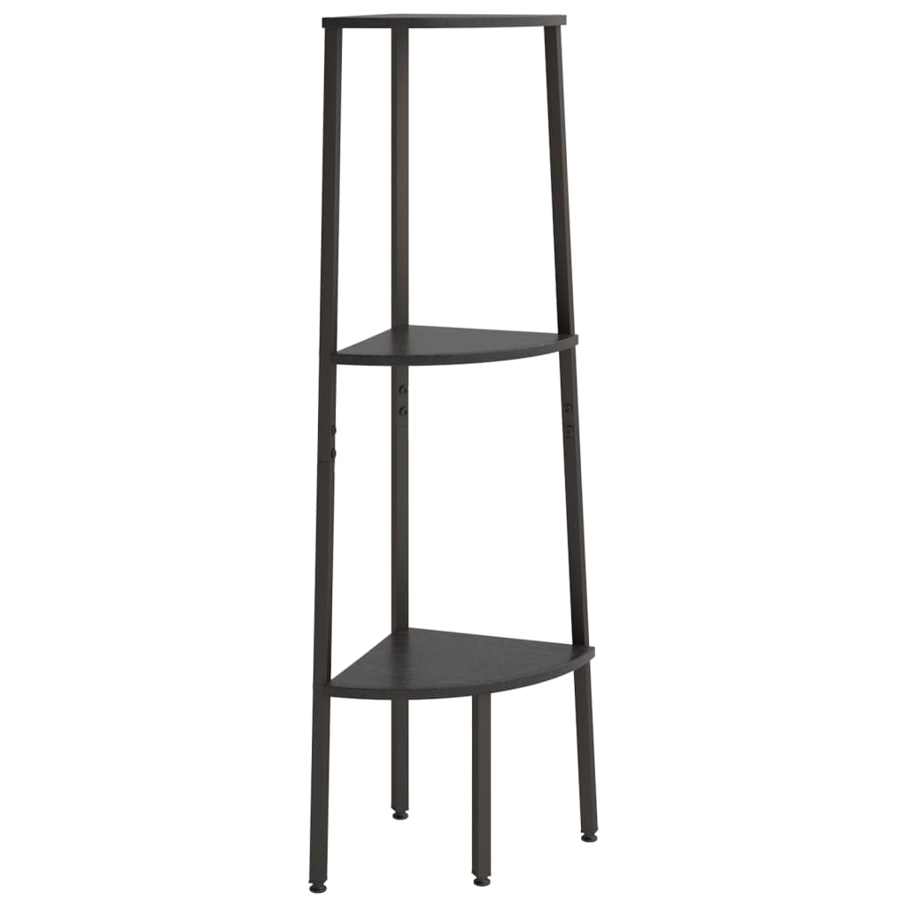 Étagère d'angle 3 niveaux Noir 45,5x31,5x120 cm