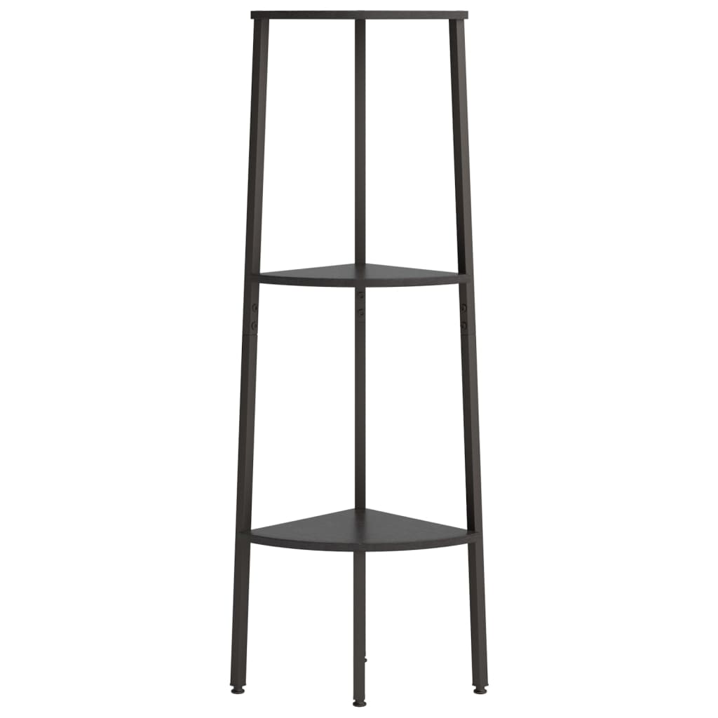 Étagère d'angle 3 niveaux Noir 45,5x31,5x120 cm